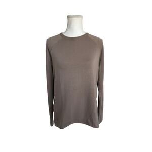 Athleta Long Sleeve Crewneck Top Brown Women’s Small Soft Knit Lightweight